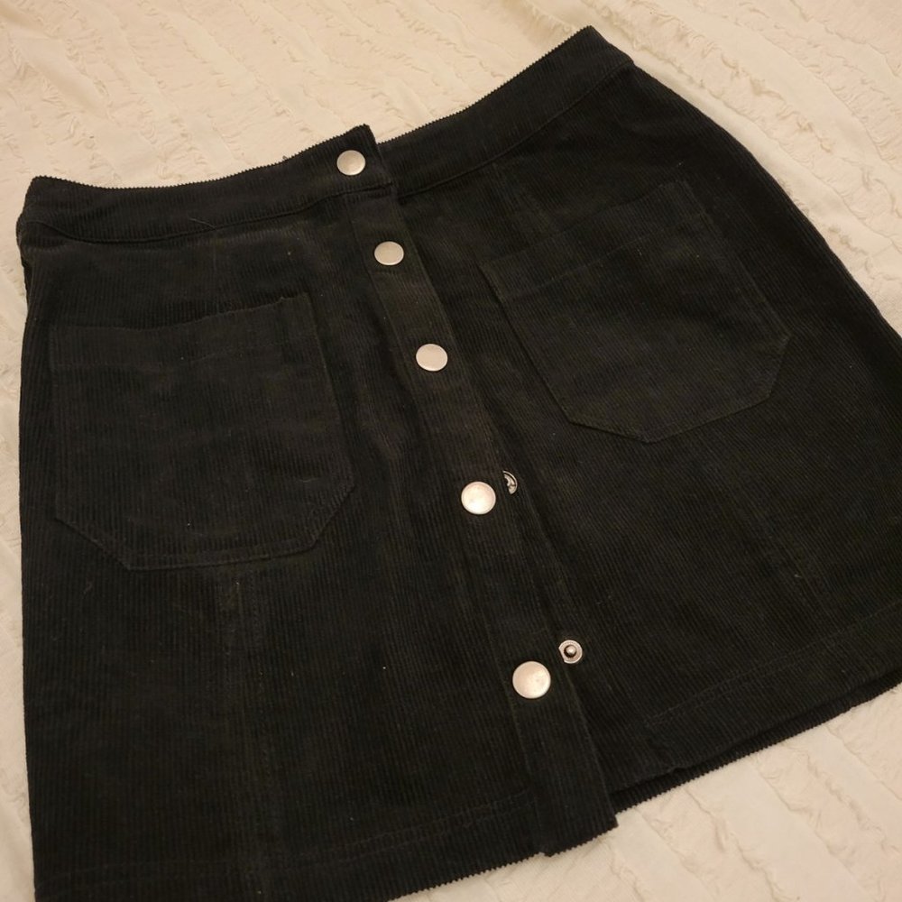 Cotton Candy LA - Corduroy Button Up Skirt - M and L Sizes
